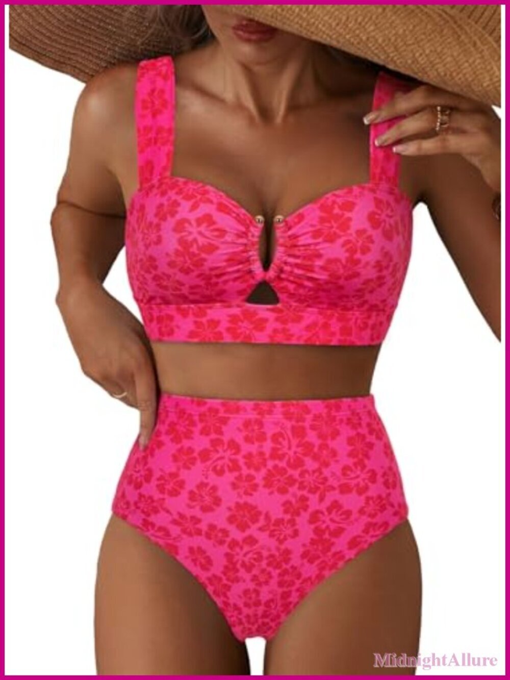 U Wire Push Up Bikini Set High Waisted Full Coverage Swimwear